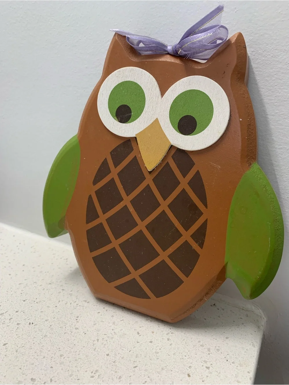 Decorative Brown and Green Owl Wall Accent